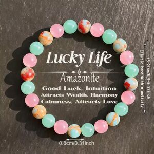 Shoushan Stone Beaded Bracelet 8mm Gemstne Crystal Boho Strtch Luck Love Success